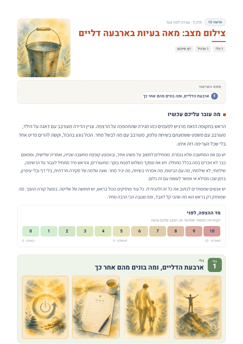 מאה בעיות בארבעה דליים